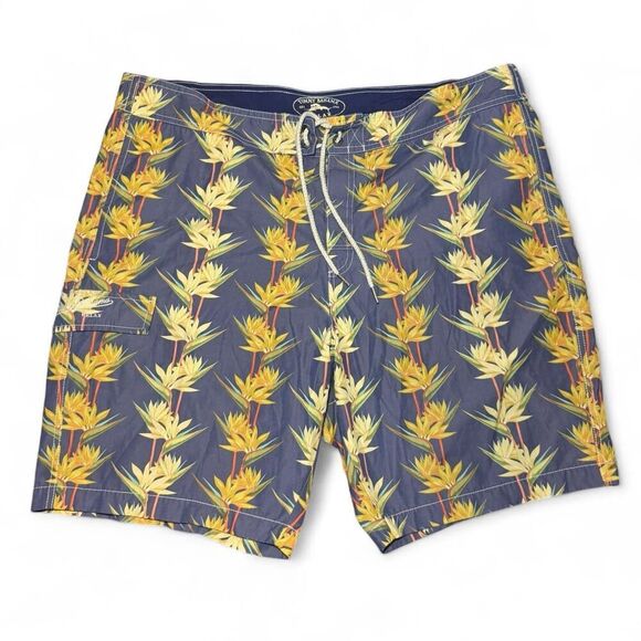 Tommy Bahama Other - Tommy Bahama blue and yellow floral tropical swim trunks size XL